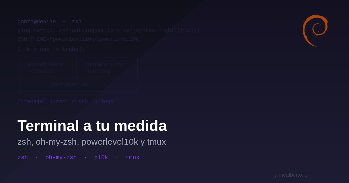 Terminal a tu medida: zsh, oh-my-zsh, powerlevel10k y tmux